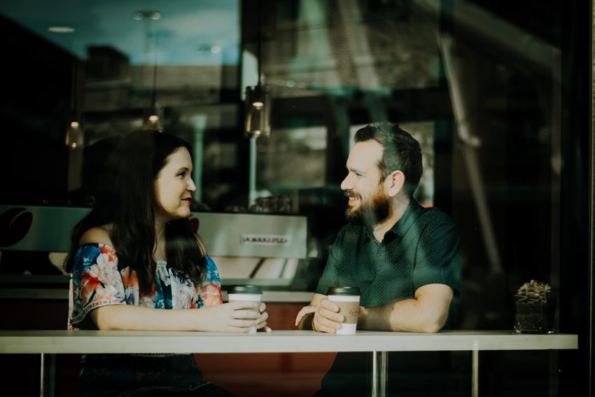 Two people having a conversation