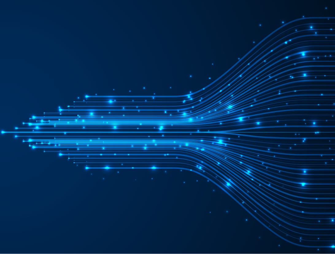 Network and servers data traveling