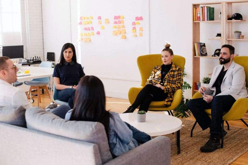 Teachers in a meeting room